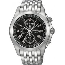 Snae31p1 Stainless Steel Scratch Resistant Seiko Mens Alarm Chronograph Watch