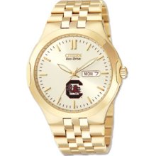 South Carolina Gamecock Men's Gold Tone Citizen Eco-Drive Corso Watch