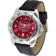 Southwest Missouri State Bears Mens Leather Sport Watch