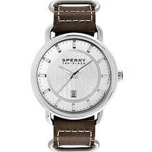 Sperry Top-Sider Men's Striper Brown Leather Strap Watch - Brown