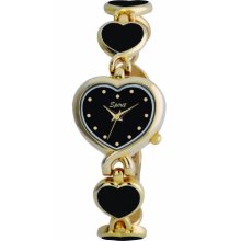 Spirit Women's Quartz Watch With Black Dial Analogue Display And Gold Bracelet Aspl40