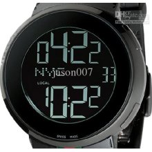 Sport Black Duo Time Multi Digital And Pointer Display Watches Mens