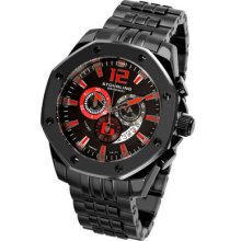 Stuhrling 181cr 335964 Nautilus Swiss Red Chrono Mens Watch