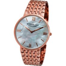 Stuhrling Original Men's Meydan Concourse Quartz Mother-of-Pearl Dial Stainless Steel Watch ROSETONE