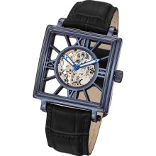 Stuhrling Original Watches Men's Winchester Blue Dial Blue Leather Bl