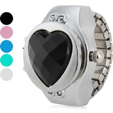 Style Women's Heart-Shaped Alloy Analog Quartz Ring Watch (Assorted Colors)