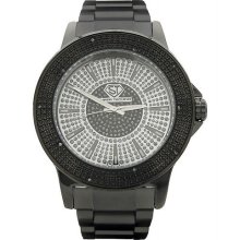 Super Techno by Joe Rodeo 0.10CT diamonds Watch Black Case & face M-6048