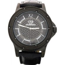 Super Techno By Joe Rodeo 0.10ct Diamonds Watch Black Case M-6094