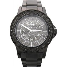 Super Techno By Joe Rodeo 0.10ct Diamonds Watch Black Case & Face M-6046