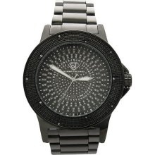 Super Techno by Joe Rodeo 0.10CT diamonds Watch Black Case & face M-6055