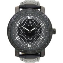 Super Techno by Joe Rodeo 0.10CT diamonds Watch Black Face & Case M-6008