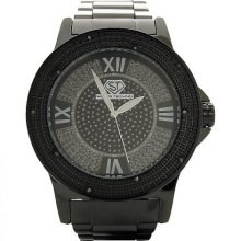 Super Techno by Joe Rodeo 0.10CT diamonds Watch Black Case & face M-6052