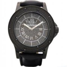 Super Techno Watch .10ct Real Diamonds All Black