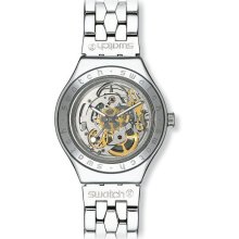 Swatch Mens Body And Soul Metal Skeleton Dial Bracelet Watch