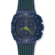 Swatch Men's Originals SUIN401 Blue Silicone Swiss Quartz Watch with Blue Dial