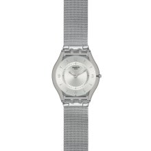 Swatch Metal Knit Grey Milanese Ladies Watch SFM118M