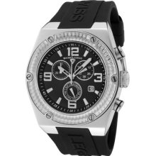 Swiss Legend Men's Throttle Chronograph Black Dial Black Silicone