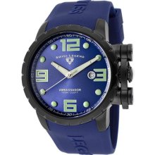 SWISS LEGEND Watches Men's Ambassador Purple Dial Black IP Case Dark B