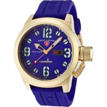 SWISS LEGEND Watches Men's Submersible Blue Dial Gold Ion Plated SS Ca