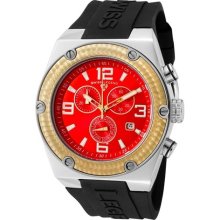 SWISS LEGEND Watches Men's Throttle Chrono Red Dial Gold IP Bezel Blac