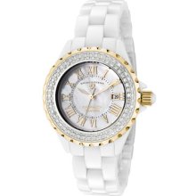 Swiss Legend Women's Karamica White Diamond (0.797 Ctw) White Mop Dia