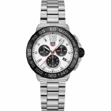 Tag Heuer Men's 'Formula 1' White Dial Chronograph Steel Watch ...