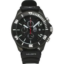 Tauchmeister T0218 Black PVD Chronograph Watch with Silicon Dive Strap