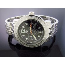 Techno Master 12 Diamond Watch TM-2108 W/ Metal Band