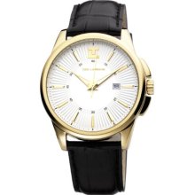 Ted Lapidus 5112302 Men's Analog Quartz Watch With Black Leather Strap