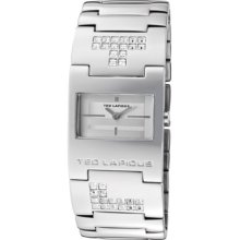 Ted Lapidus Watches Women's White Crystal Silver Dial Silver Tone Sil