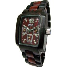 Tense Wood Mens Multifunction Sandal Wood Watch - Wood Bracelet - Wood Dial - J8302DS