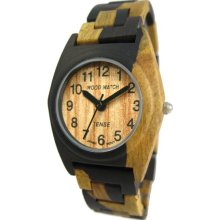 Tense Wood Mens Sandalwood Wood Watch - Two-tone Bracelet - Light Dial - G8109DM