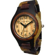 Tense Wood Mens Sandalwood Wood Watch - Two-tone Bracelet - Light Dial - G7509IDM