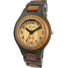 Tense Wood Mens Sandalwood Wood Watch - Two-tone Bracelet - Light Dial - G7509DS