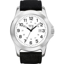 Tfx By Bulova Black Canvas Strap Men's Watch 36b103