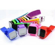 The Look Fad Multicolor Mirror Led Silicone Belt Digital Watch Sport Watch