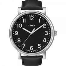 Timex Men's Quartz Watch With Black Dial Analogue Display And Black Leather Strap - T2n339pf