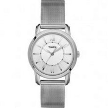 Timex Women`s Uptown Chic Silver Mesh Bracelet Watch