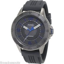 Tommy Hilfiger 1790836 Fast Shipping Mens Watch Silicon 45mm Case Gray Dial