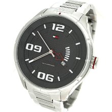 TOMMY HILFIGER DATE SILVER 50M MENS WATCH