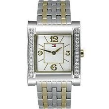 Tommy Hilfiger Women's 1780584 Crystal Bezel Two-tone Bracelet Watch