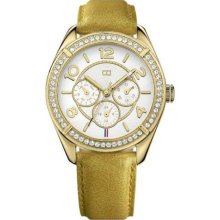 Tommy Hilifiger 1781250 White Dial Tan Leather Strap Women's Watc ...