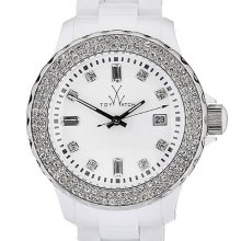 Toy Watch Oversize White/silver Watch With Bling - - Gorgeous