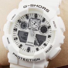 Trendy Dual Time Multi-function Mens Wristwatch Fashion Silicon Light Gift