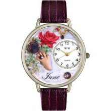 U-0910006 Birthstone Jewelry: June Birthstone Watch in Silver