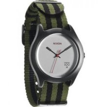 Unisex Nixon A344-151 Stainless Steel Case Quartz Silver Dial Nylon