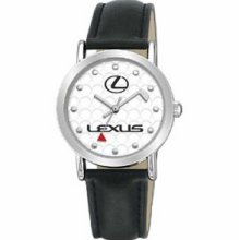 Unisex Quality Leather Strap Watch With Golf Dimple Dial