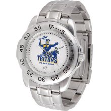 University Cal San Diego Mens Sports Steel Watch