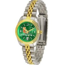 University of Miami Hurricanes Ladies Gold Dress Watch