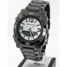 Unlisted Black Ionic Stainless Steel Men's Digital/analog Watch